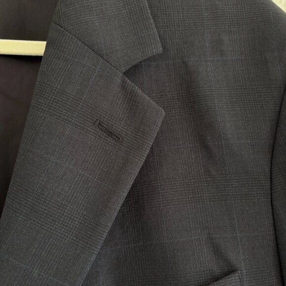 Brooks Brothers 346 Stretch Blazer Men’s 44R Navy Blue Suit Jacket Subtle Plaid - Picture 12 of 15